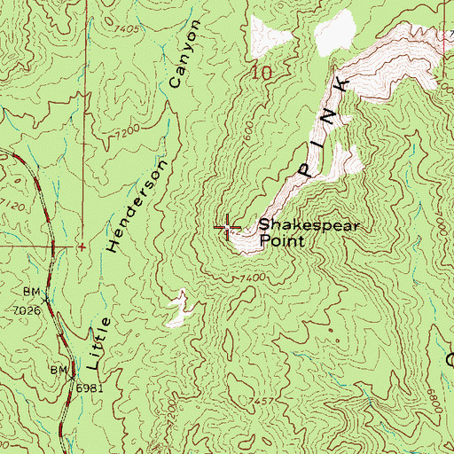 Topographic Map of Shakespear Point, UT