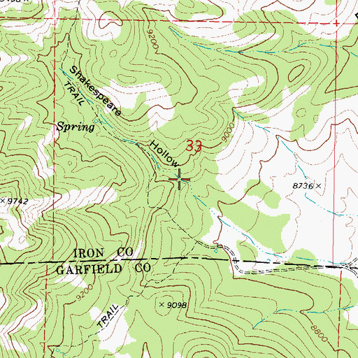 Topographic Map of Shakespeare Hollow, UT