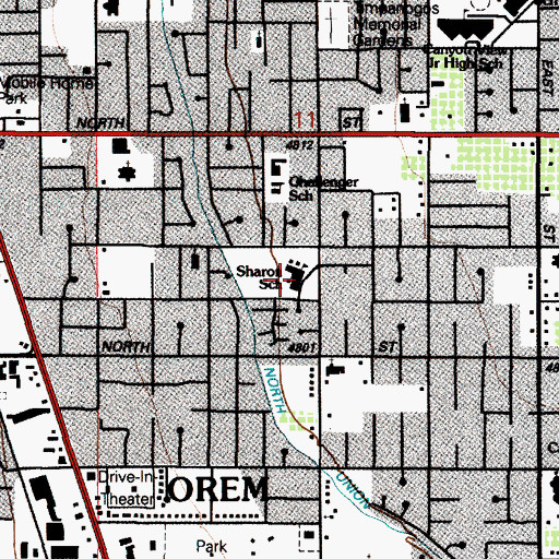 Topographic Map of Sharon Elementary School, UT