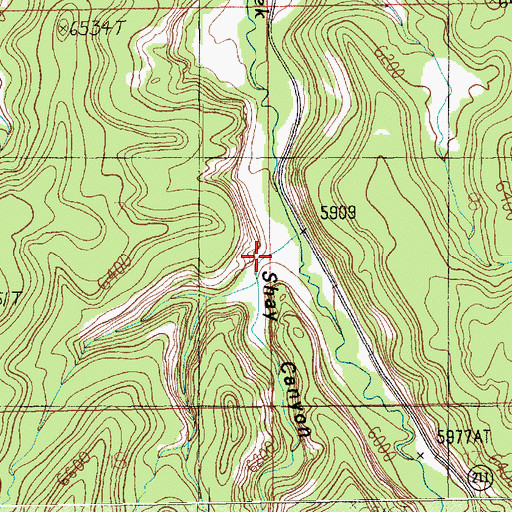 Topographic Map of Shay Canyon, UT