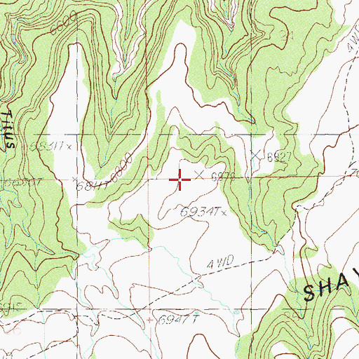 Topographic Map of Shay Mesa, UT