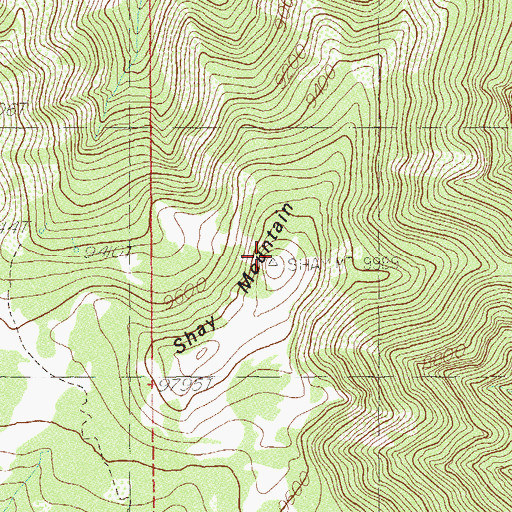 Topographic Map of Shay Mountain, UT