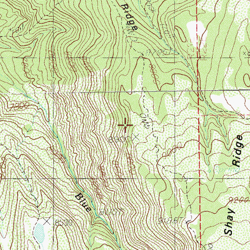 Topographic Map of Shay Ridge, UT