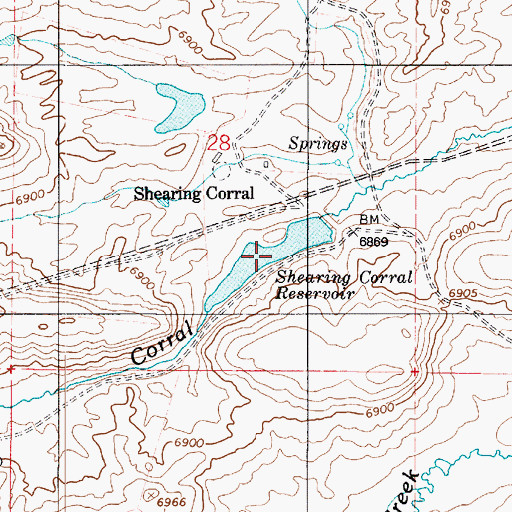 Topographic Map of Shearing Corral Reservoir, UT