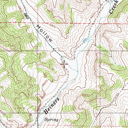 Topographic Map of Shed Hollow, UT