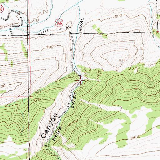 Topographic Map of Sheep Creek Canal, UT