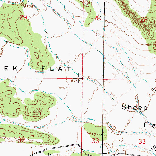 Topographic Map of Sheep Creek Flat, UT