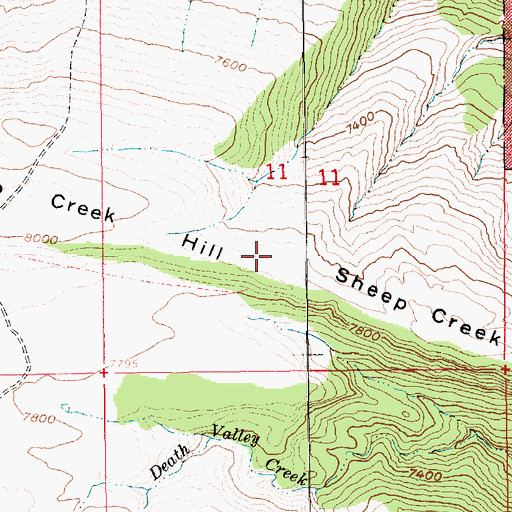 Topographic Map of Sheep Creek Hill, UT