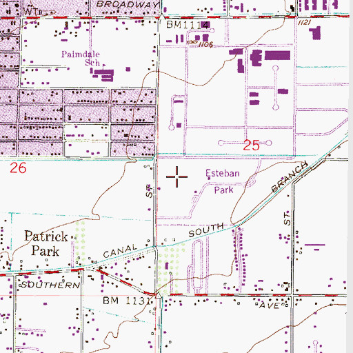 Topographic Map of Esteban Park, AZ