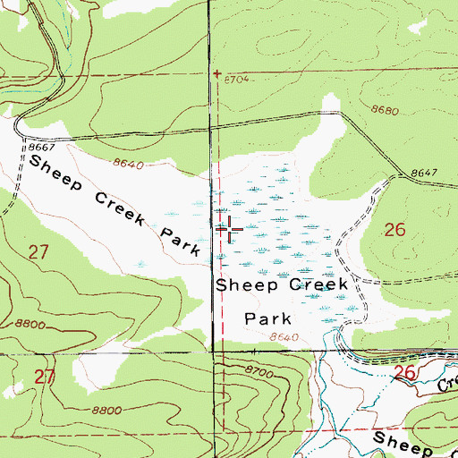 Topographic Map of Sheep Creek Park, UT