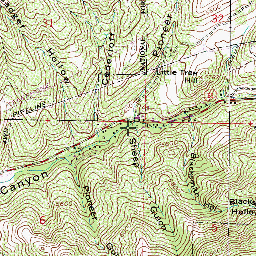 Topographic Map of Sheep Gulch, UT