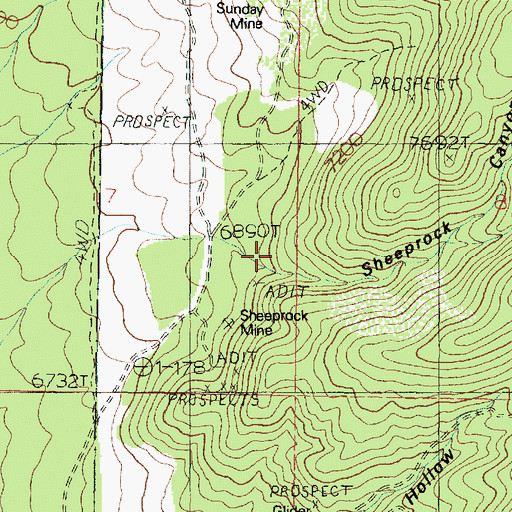 Topographic Map of Sheeprock Canyon, UT