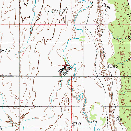 Topographic Map of Sheets Gulch, UT