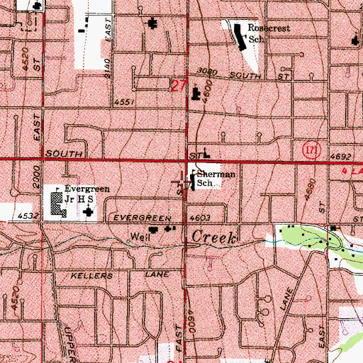 Topographic Map of Sherman School, UT