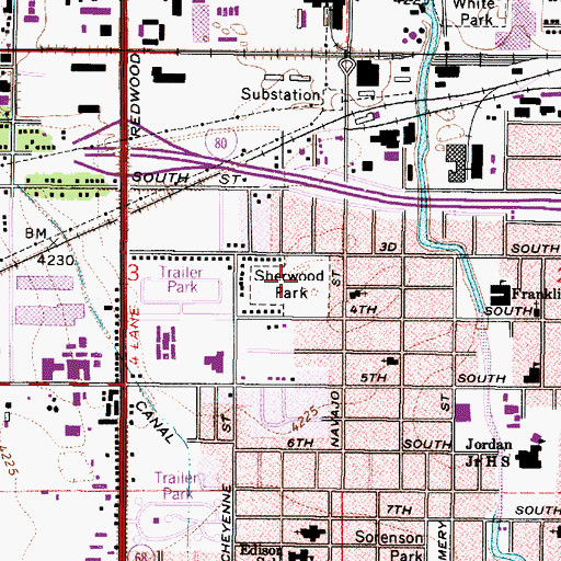 Topographic Map of Sherwood Park, UT