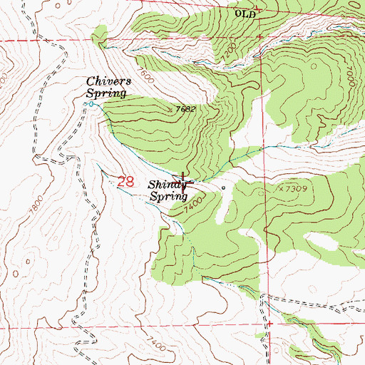 Topographic Map of Shindy Spring, UT