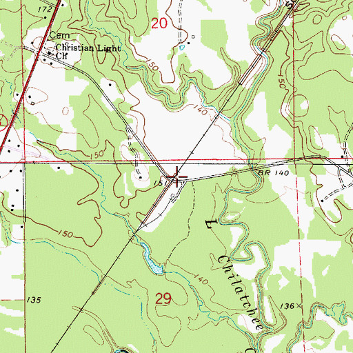 Topographic Map of Donald, AL