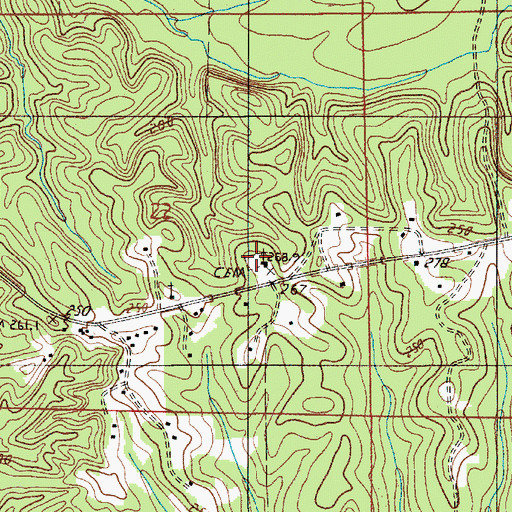 Topographic Map of Dubose Chapel, AL