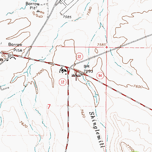 Topographic Map of Shinglemill Swale, UT