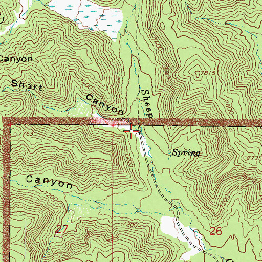Topographic Map of Short Canyon, UT