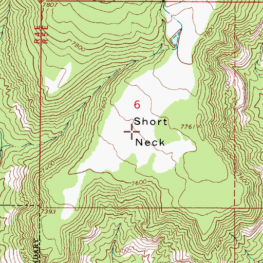 Topographic Map of Short Neck, UT
