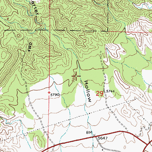 Topographic Map of Sid Carter Hollow, UT