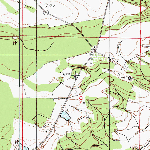 Topographic Map of Ellwood School (historical), AL