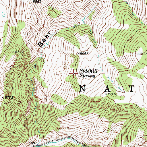 Topographic Map of Sidehill Spring, UT