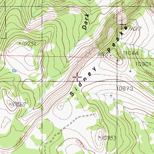 Topographic Map of Sidney Peaks, UT