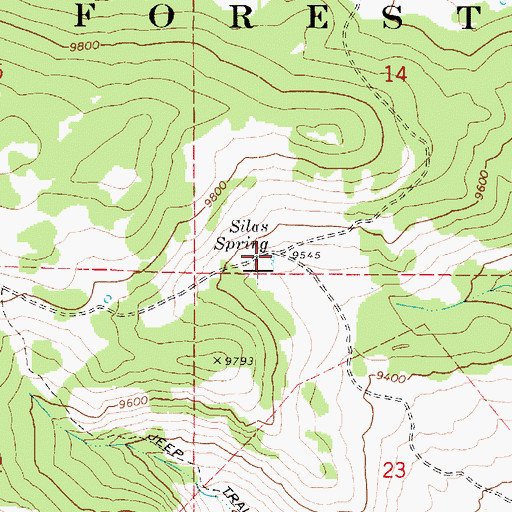 Topographic Map of Silas Spring, UT