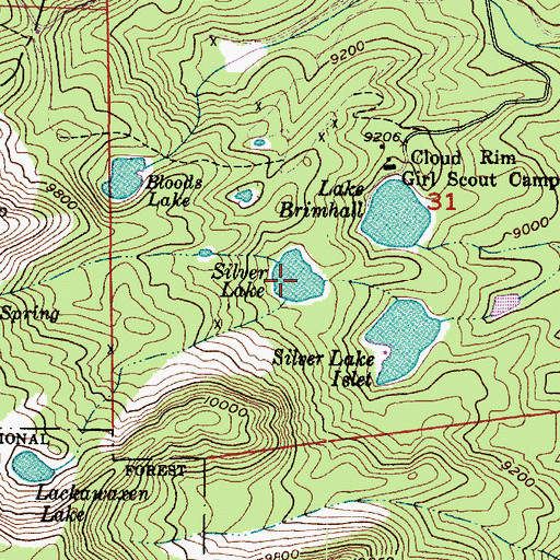 Topographic Map of Silver Lake, UT