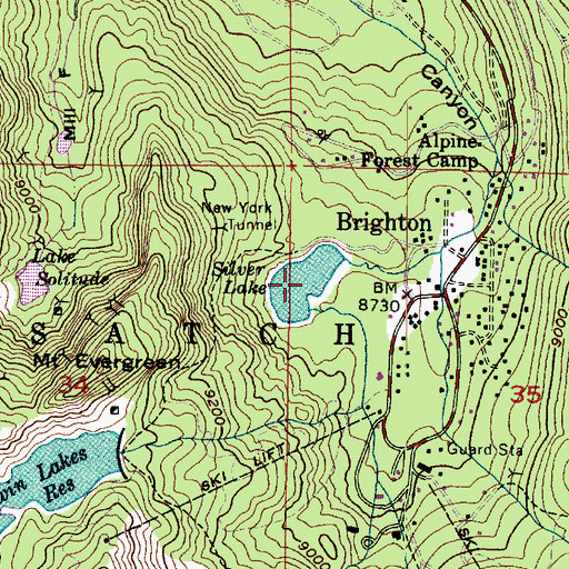 Topographic Map of Silver Lake, UT