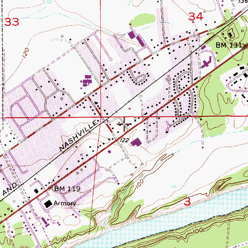 Topographic Map of Fairview Baptist Church, AL