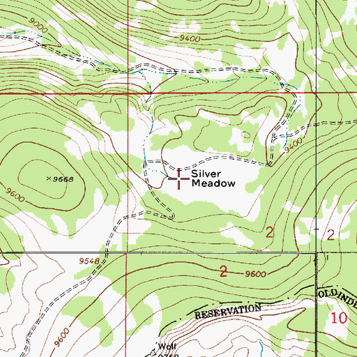 Topographic Map of Silver Meadow, UT
