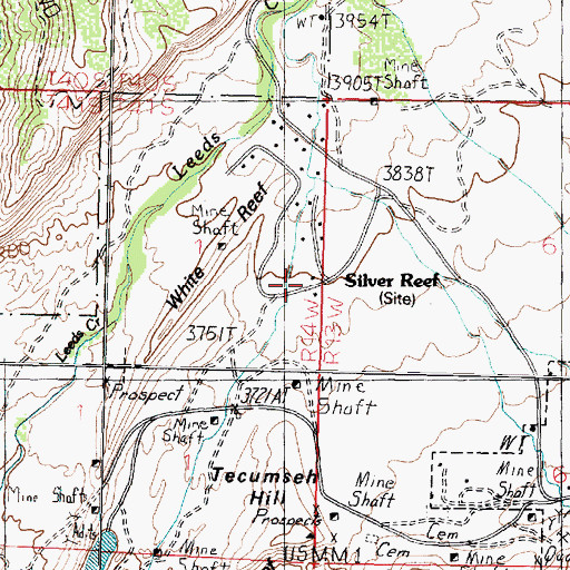 Topographic Map of Silver Reef, UT