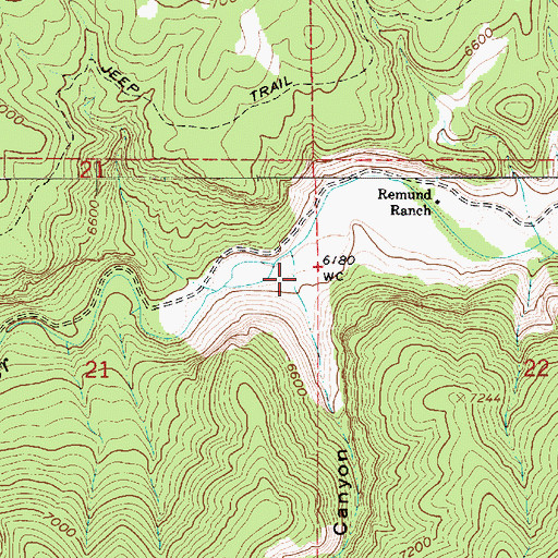 Topographic Map of Simmons Canyon, UT