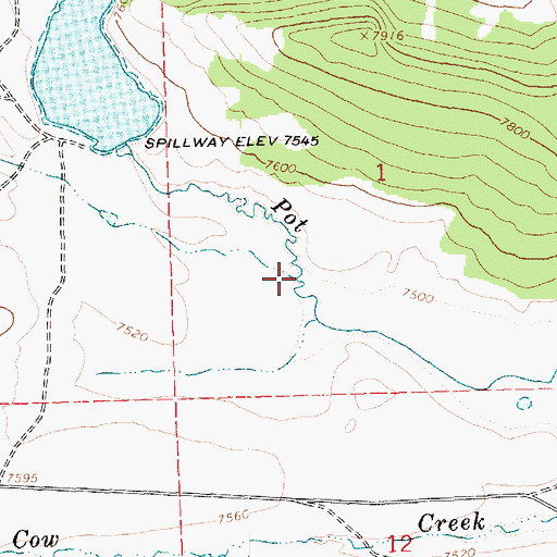 Topographic Map of Simons Creek, UT