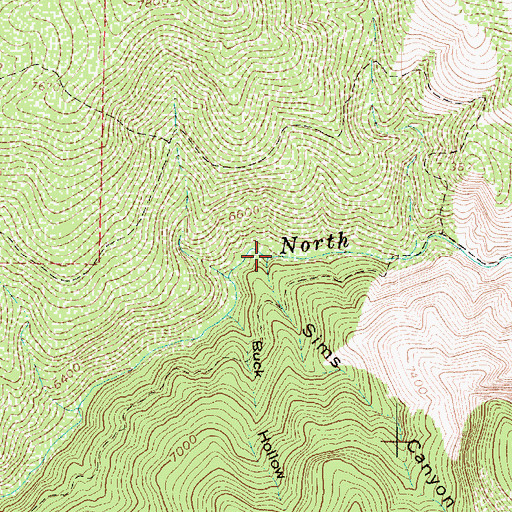 Topographic Map of Sims Canyon, UT