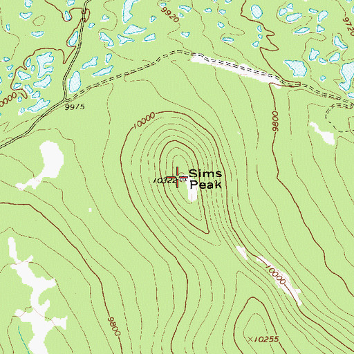 Topographic Map of Sims Peak, UT