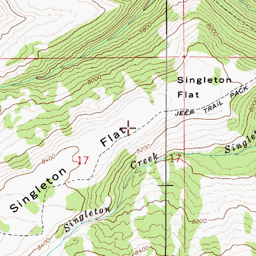 Topographic Map of Singleton Flat, UT