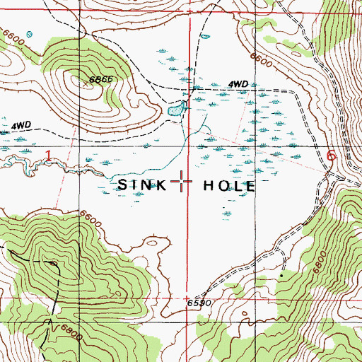 Topographic Map of Sink Hole, UT