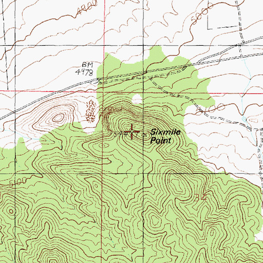 Topographic Map of Sixmile Point, UT