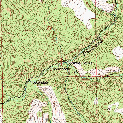 Topographic Map of Sixth Water Creek, UT