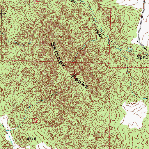 Topographic Map of Skinner Peaks, UT