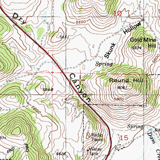 Topographic Map of Skunk Hollow, UT