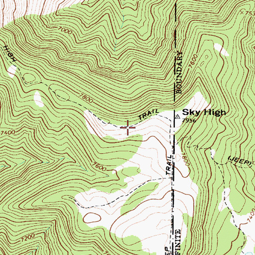 Topographic Map of Sky High Trail, UT