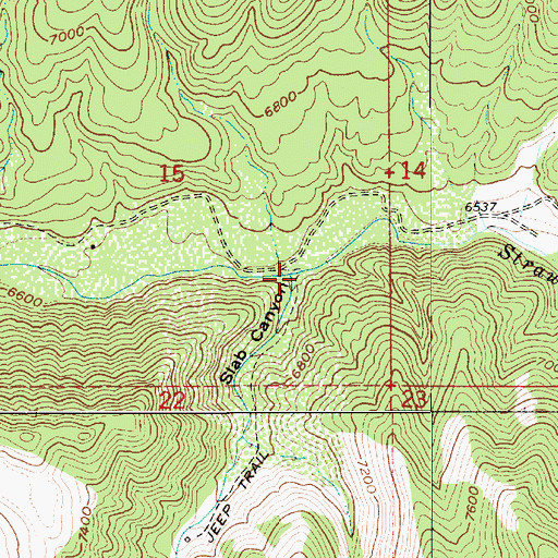 Topographic Map of Slab Canyon, UT