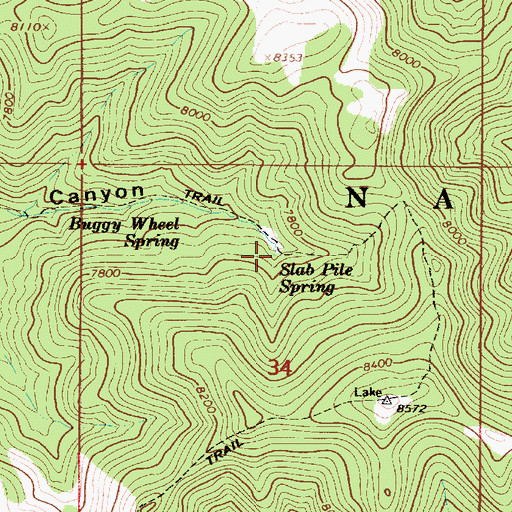 Topographic Map of Slab Pile Spring, UT