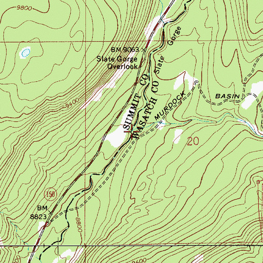 Topographic Map of Slate Gorge, UT