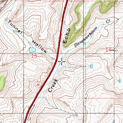 Topographic Map of Slaughterhouse Creek, UT